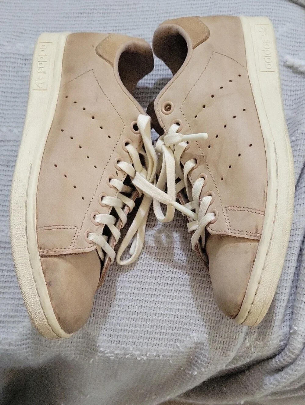 adidas Stan Smith Taupe Leather Sneakers  Lace Up Mens 6.5, Women 8 Y2K